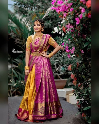 3. Lehenga Style Draping  